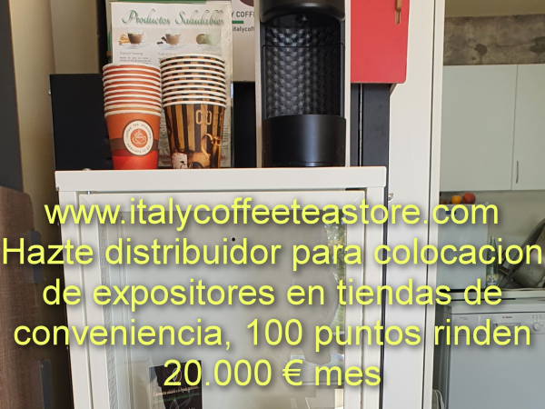 Nuevo negocio dedicacion libre capsulas y cafe, te, tisanas, chocolates de Italia a particulares con expositores Italy Coffee Tea Home